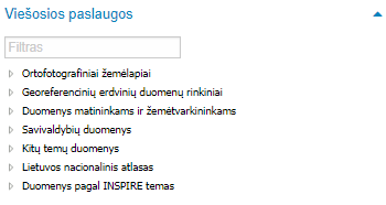 geoportal.lt žemėlapių naršyklės viešosios duomenų paslaugos