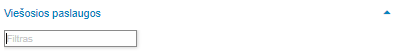 Viešųjų paslaugų filtravimas skirtas paslaugų radimui pagal paslaugos pavadinimą ar jo fragmentą