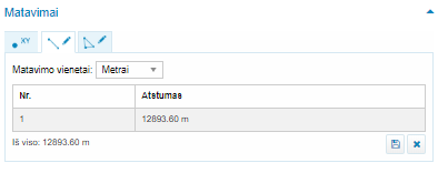 Matuoti atstumą mygtukas