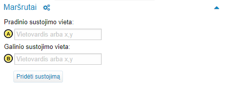 Maršruto taškų įvedimas