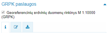 Geoportal.lt žemėlapių naršyklės pridedamas komponentas "GRPK paslaugos"