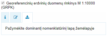Pasirinkti ir atsisiųsti GRPK žemėlapį mygtukas