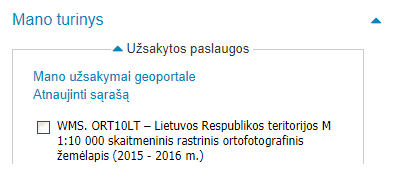 Užsakytos paslaugos mygtukas