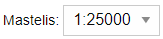 Mastelis - mygtukas žemėlapio mastelio pasirinkimui